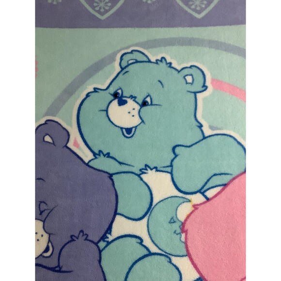 Vintage Care Bears Throw Blanket Northwest‎ Fleece 50”x60” Pink Blue Purple - Picture 4 of 5